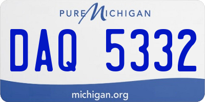 MI license plate DAQ5332
