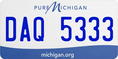 MI license plate DAQ5333