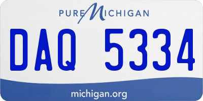 MI license plate DAQ5334