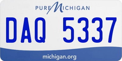 MI license plate DAQ5337