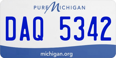 MI license plate DAQ5342