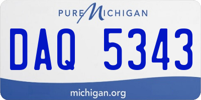 MI license plate DAQ5343