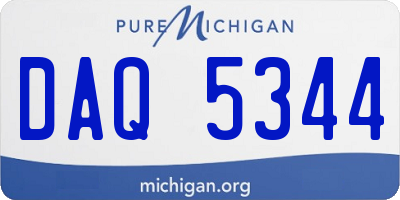 MI license plate DAQ5344