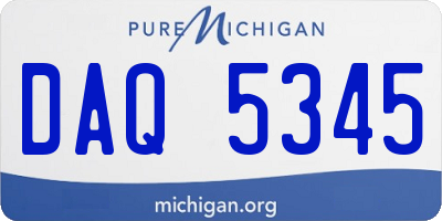 MI license plate DAQ5345