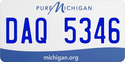 MI license plate DAQ5346