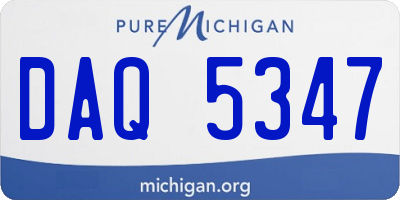 MI license plate DAQ5347