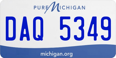 MI license plate DAQ5349