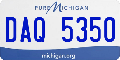 MI license plate DAQ5350