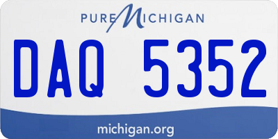 MI license plate DAQ5352