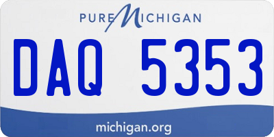 MI license plate DAQ5353