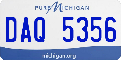 MI license plate DAQ5356