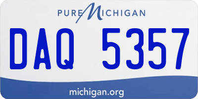 MI license plate DAQ5357