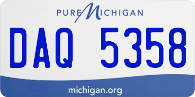MI license plate DAQ5358