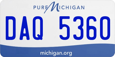 MI license plate DAQ5360