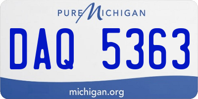 MI license plate DAQ5363