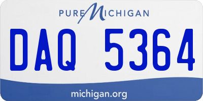 MI license plate DAQ5364