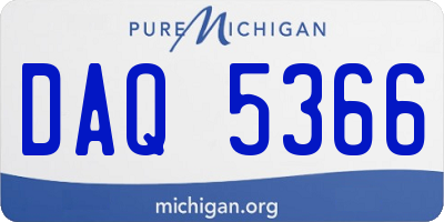 MI license plate DAQ5366