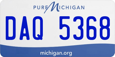 MI license plate DAQ5368
