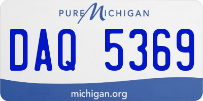MI license plate DAQ5369