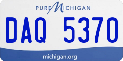 MI license plate DAQ5370