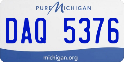 MI license plate DAQ5376