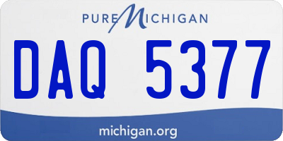 MI license plate DAQ5377