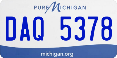 MI license plate DAQ5378