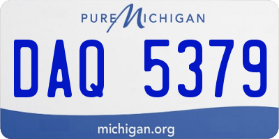 MI license plate DAQ5379