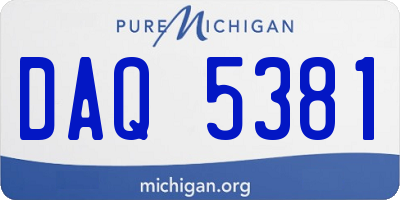 MI license plate DAQ5381