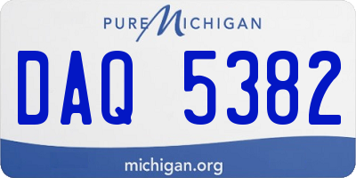 MI license plate DAQ5382