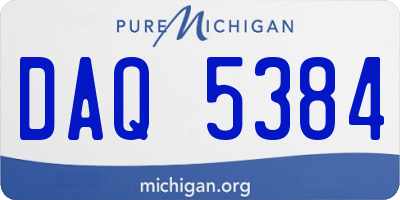 MI license plate DAQ5384
