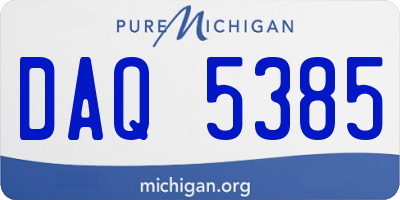 MI license plate DAQ5385
