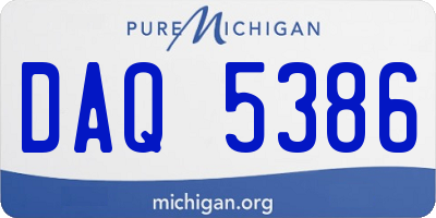 MI license plate DAQ5386