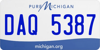 MI license plate DAQ5387