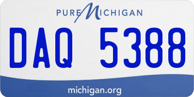 MI license plate DAQ5388