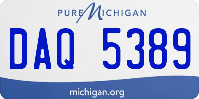MI license plate DAQ5389