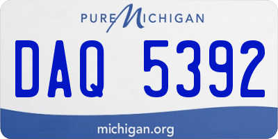 MI license plate DAQ5392