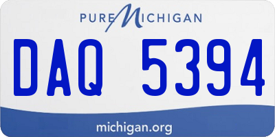 MI license plate DAQ5394