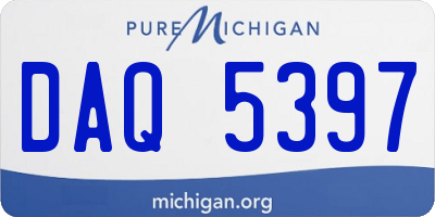 MI license plate DAQ5397