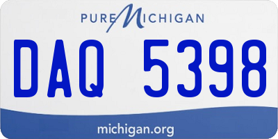 MI license plate DAQ5398