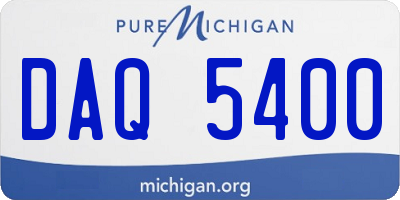 MI license plate DAQ5400