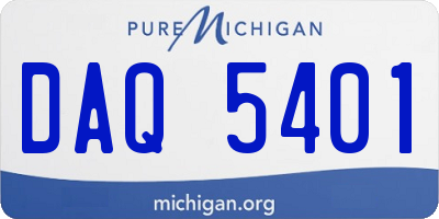 MI license plate DAQ5401