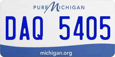 MI license plate DAQ5405