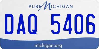 MI license plate DAQ5406