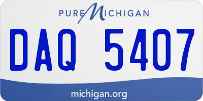 MI license plate DAQ5407