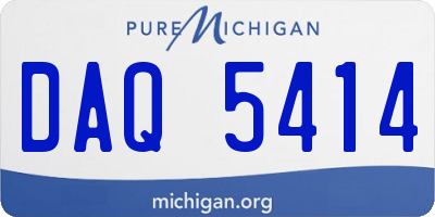 MI license plate DAQ5414