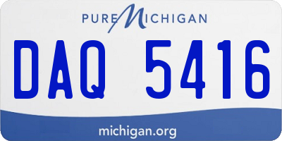 MI license plate DAQ5416