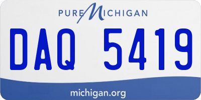 MI license plate DAQ5419