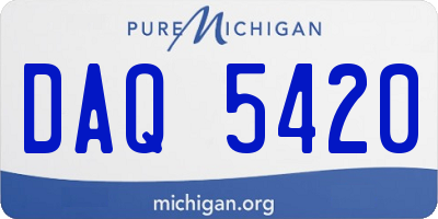 MI license plate DAQ5420