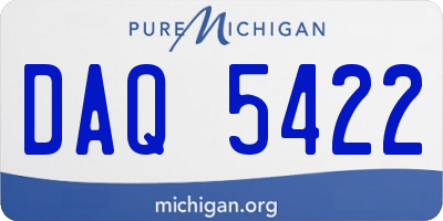 MI license plate DAQ5422